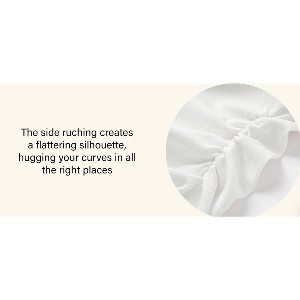 OGL Top Size M NEW Boat Neck Ruched Elastic Open Back Brami Tank Ivory Cream - Picture 12 of 15